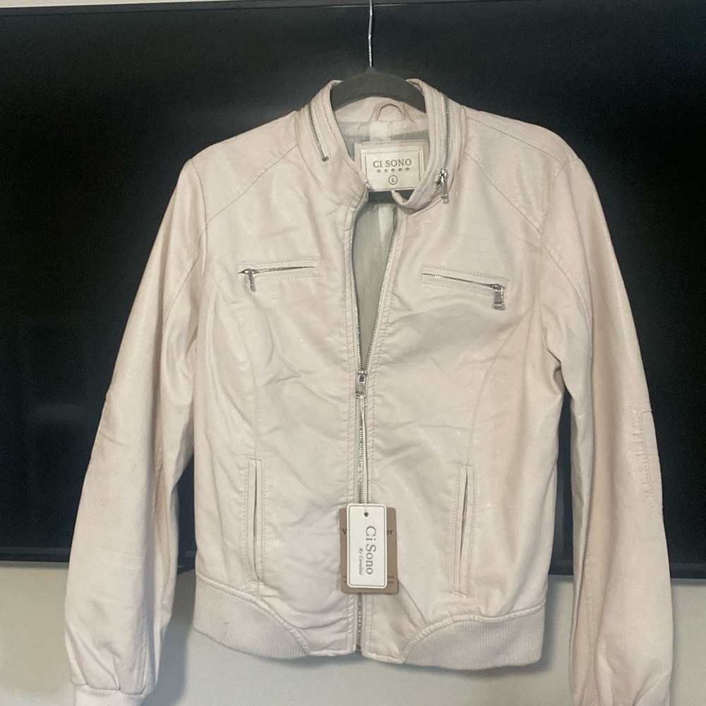 CI SONO faux leather jacket•NEW •Sz L